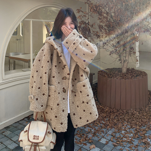 2B110 大货已出 3719 P205 奶茶色波点毛绒外套 新款 K308 首发