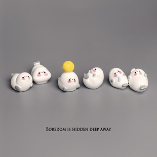 无聊了 饰品 摆一堆小海豹表演可爱情绪解压桌面小摆件工位盆景装