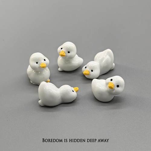 无聊了！送她一套小白鸭迷你可爱鸭子摆件桌面装饰品创意生日礼品