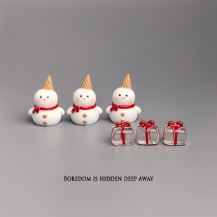 饰 工位办公桌小摆件装 无聊了 摆一堆小雪人治愈情绪电脑桌面日式