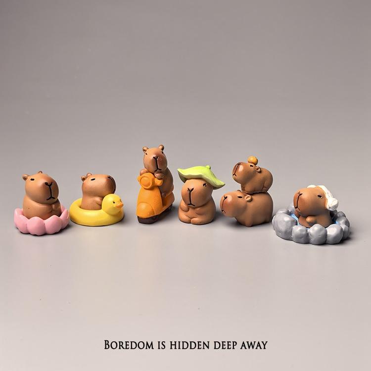 无聊了！摆一堆皮糙水豚卡皮治愈情绪解压桌面小摆件工位治愈装饰