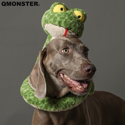 QMONSTER呆呆蛇丰荣毛绒发声玩具中大型犬大号耐咬拔河狗磨牙公仔