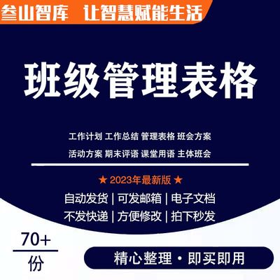 班级管理表格 小学初中高中主题会议班主任工作电子资料包