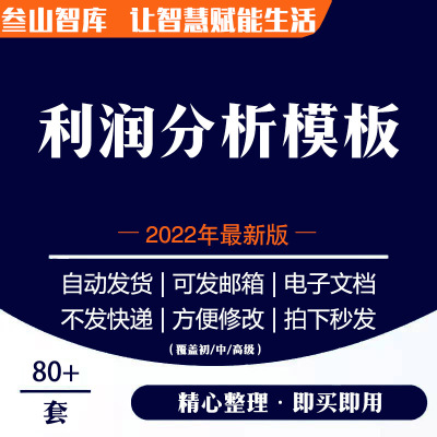 利润分析表 年度销售收支利润明细对比可视化统计电子表格