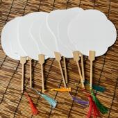 非遗漆扇加厚宣纸团扇古风空白diy书法扇子漂流大漆专用扇子