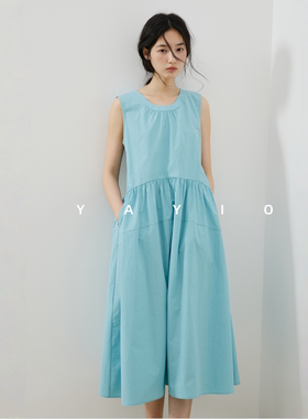 YAYIO  【浪漫盐系】连衣裙女2025高支高密纯棉精工制作减龄长裙