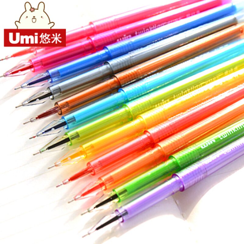 彩色中性笔可爱0.5mm水笔钻石头