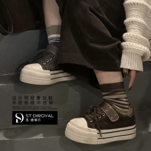运动鞋 圣德俪尔2025冬季 百搭休闲鞋 厚底增高5cm绒里松糕鞋 女 新款