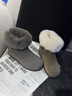 圣德俪尔冬季雪地靴2025新款女鞋百搭休闲平底东北加绒保暖棉鞋女
