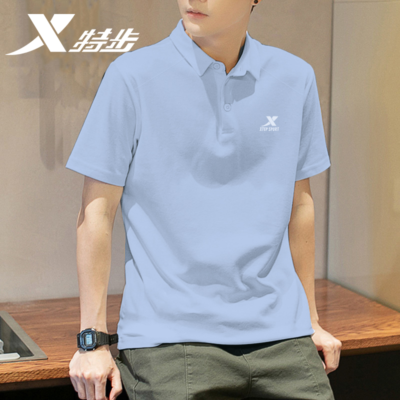 特步短袖翻领POLO衫男士T恤