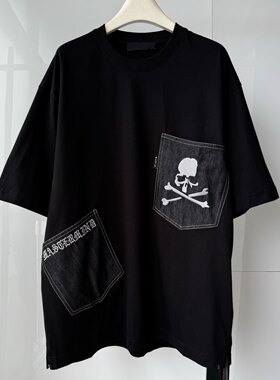 MASTERMIND MMJ 24SS骷髅拼布口袋短袖T恤重工暗黑系潮牌 T 恤