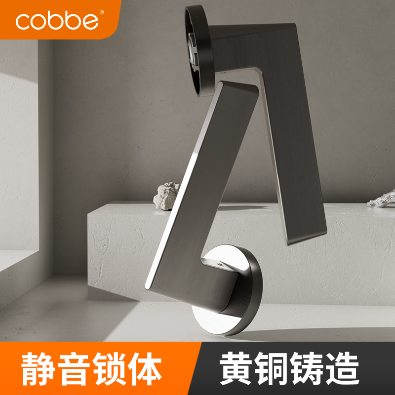 卡贝黄铜门锁室内卧室静音木门把手家用房间分体锁通用型锁具