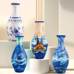 饰儿童 3D拼图花瓶DIY客厅摆件插花家居装 生日圣诞礼物玩具跨境