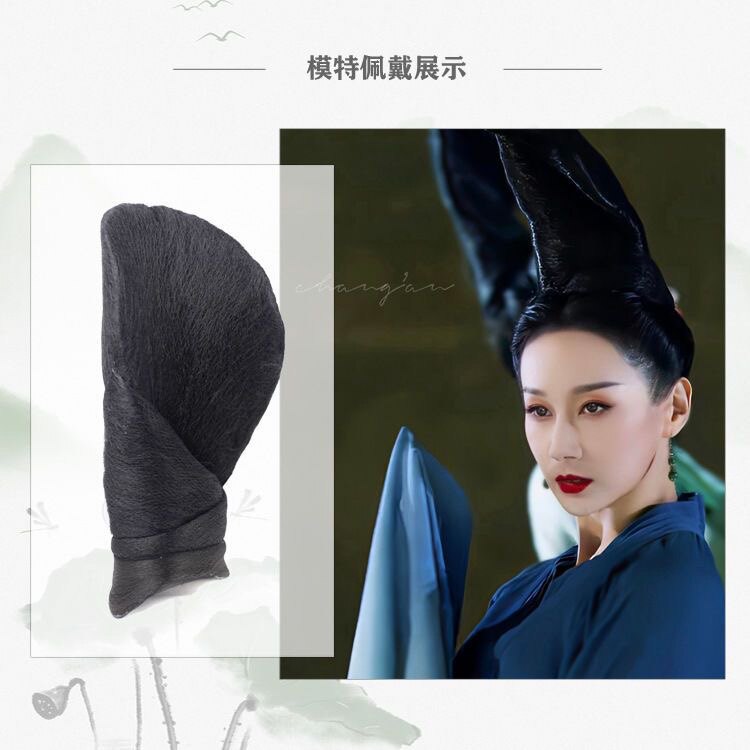 汉服假发只此青绿古典舞同款发髻春晚孟庆旸青绿腰千里江山图头饰