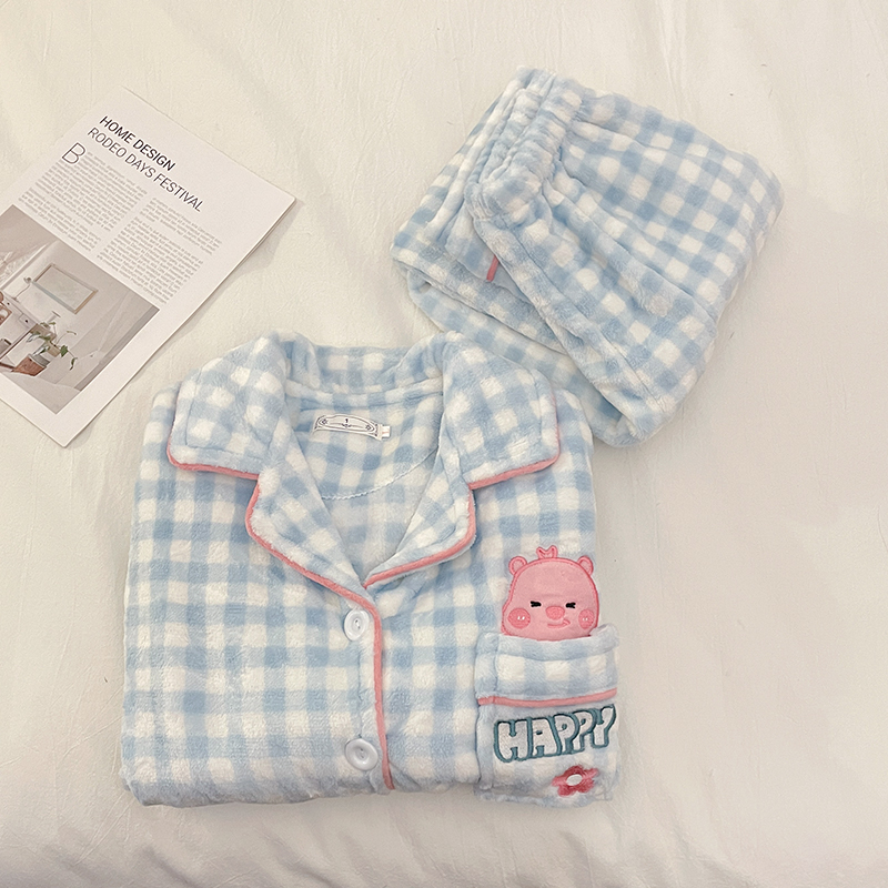 可爱露比珊瑚绒冬季睡衣两件套