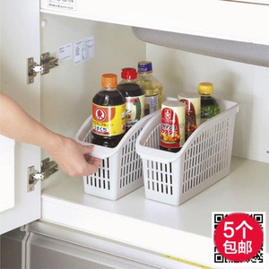日本进口SANADA厨房收纳筐塑料收纳篮 冰箱食品整理置物篮
