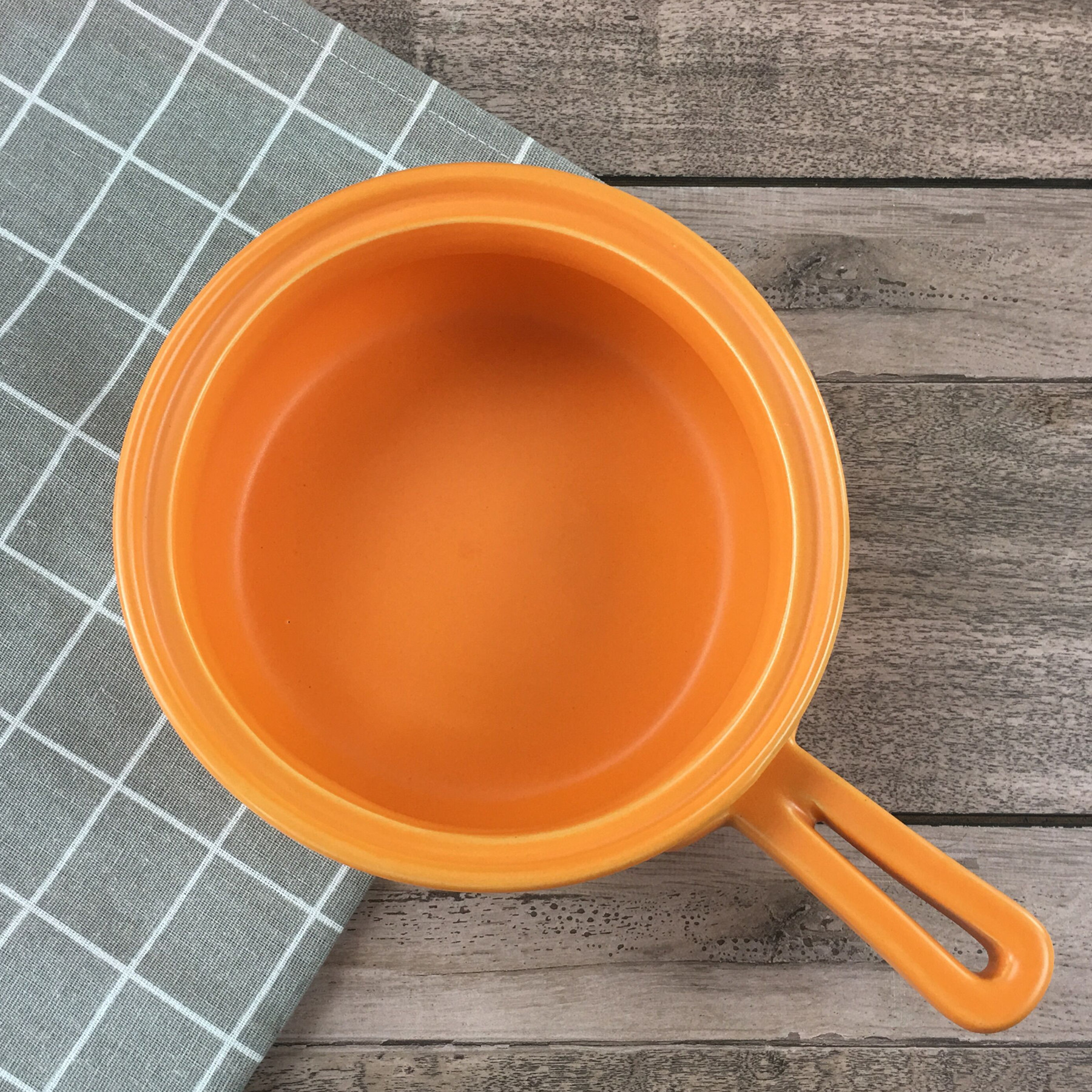 微瑕清仓特价单柄煮面锅热奶辅食甜品焗饭平底陶瓷锅带手柄防烫手