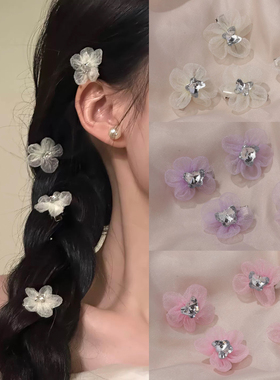 女超仙高级感网纱樱花发夹