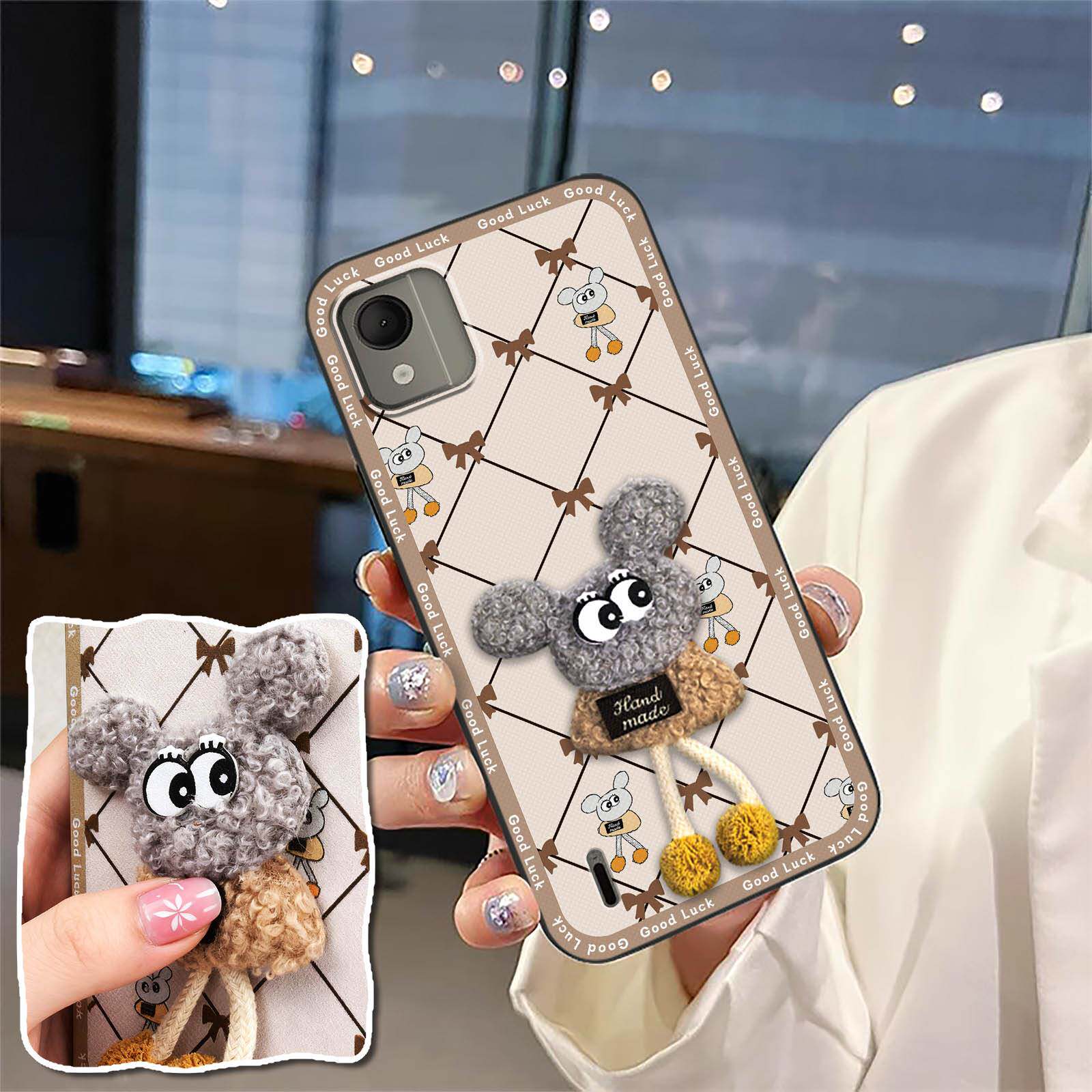 适用诺基亚C110 4G手机壳搞怪质感情侣硅胶简约可爱动漫散热布