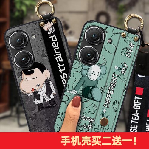 适用华硕Zenfone9/Zenfone10手机壳支架硅胶青春卡通软壳散热挂绳