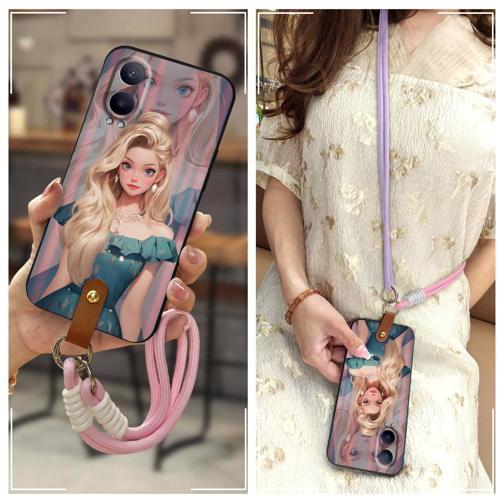 适用OPPO K12X国内版/1+Nord CE4Lite手机壳软壳挂脖创意硅胶Q版