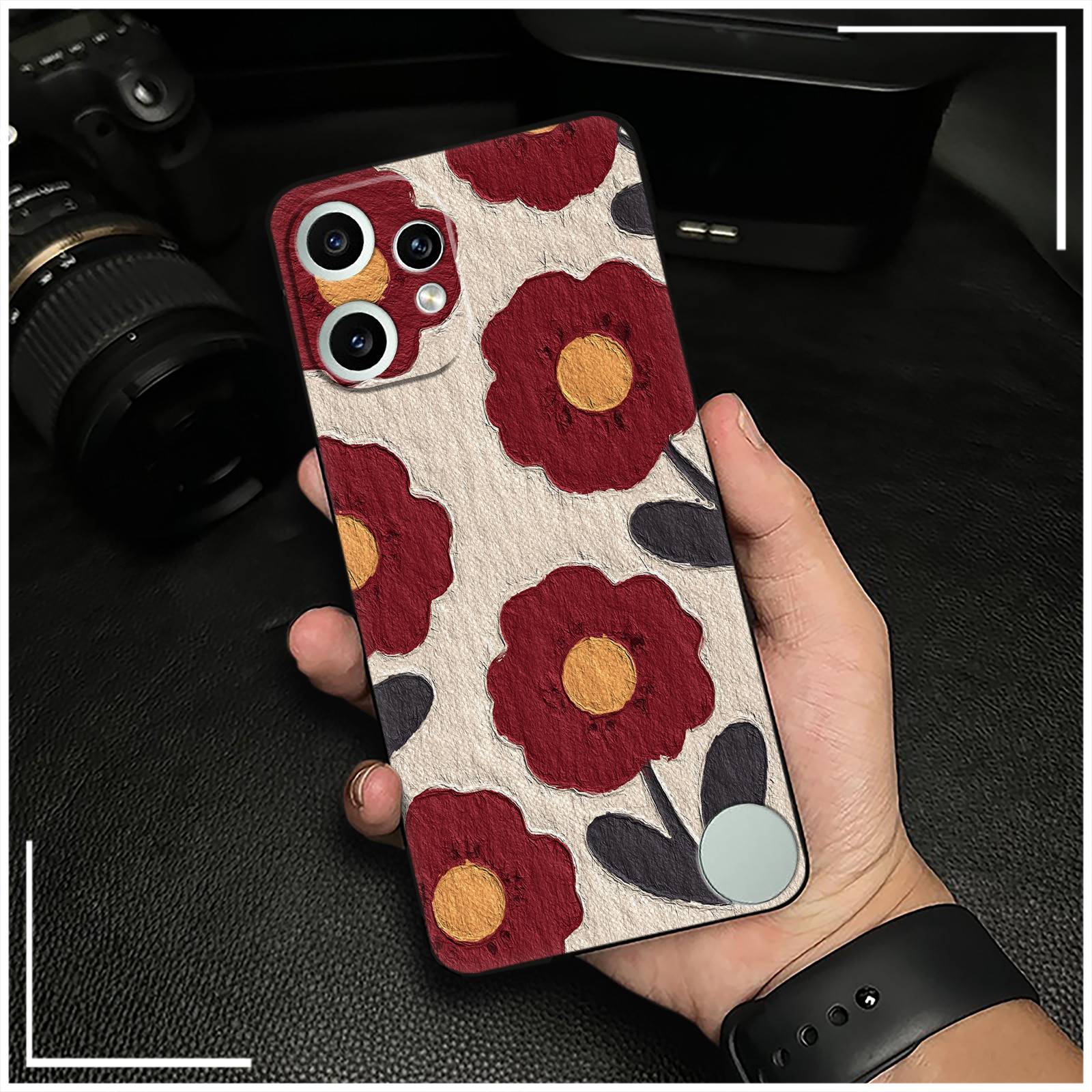 适用Nothing CMF Phone2 Pro手机壳涂鸦油画可爱硅胶卡通纯色花