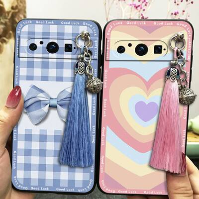 适用Google谷歌Pixel8 Pro手机壳硅胶简约复古防尘流苏可爱卡通