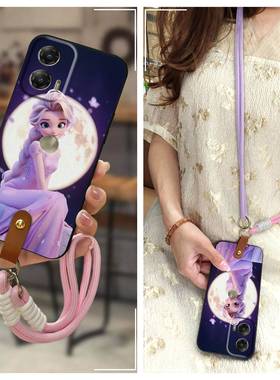 适用MOTO G Stylus 5G 2024手机壳手提女款硅胶腕带质感挂脖双色