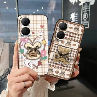 适用华为畅享80/Nova Y73手机壳防尘简约软壳立体全包边毛绒可爱