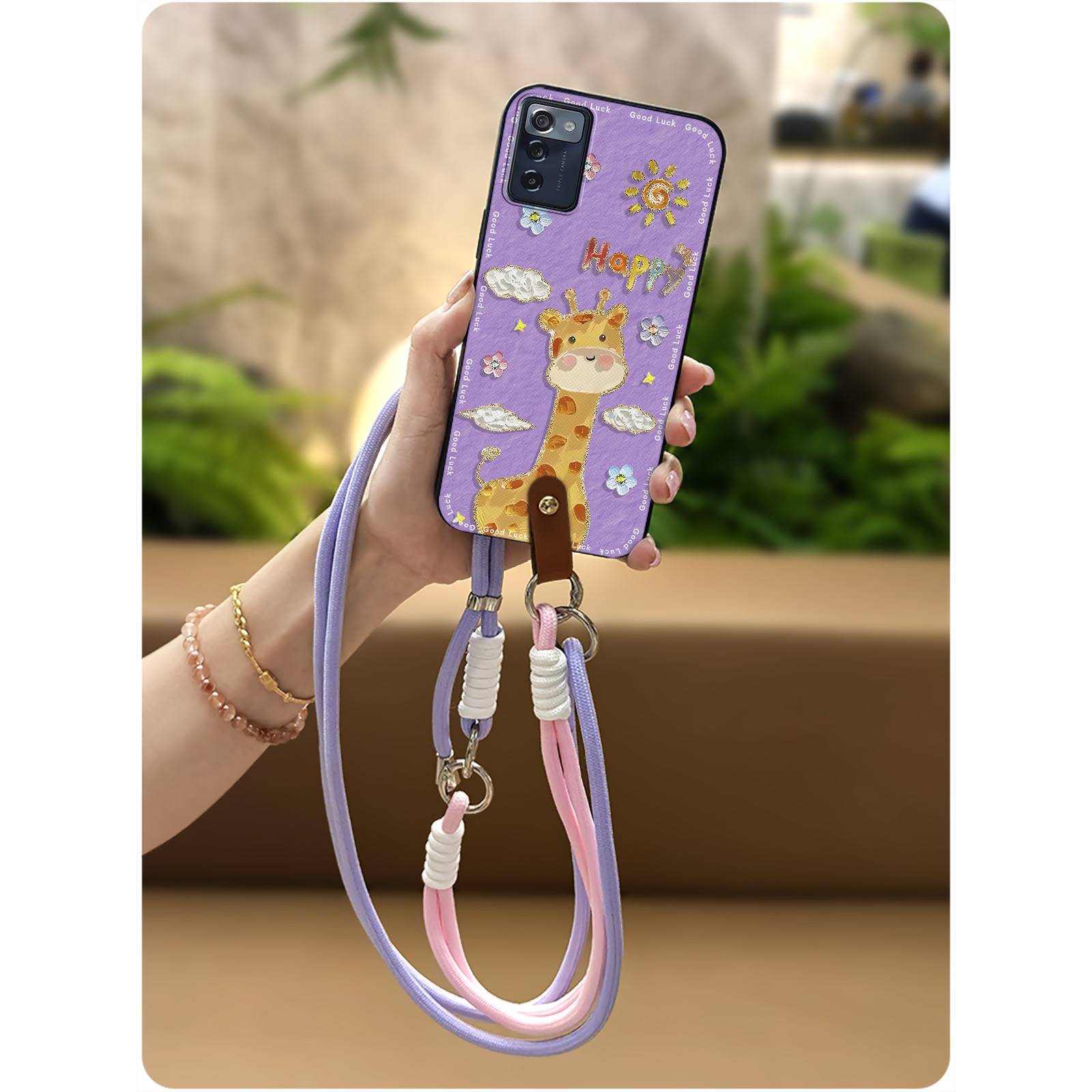 适用中兴Z7540/Consumer Cellular ZMAX 5G手机壳硅胶女款斜跨手提挂脖Q版卡通防尘情侣新款腕带创意挂绳简约 - 实物图