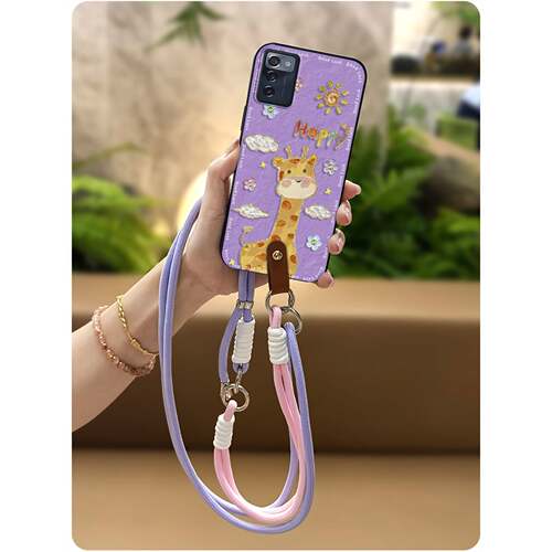 适用中兴Z7540/Consumer Cellular ZMAX 5G手机壳硅胶女款斜跨手提挂脖Q版卡通防尘情侣新款腕带创意挂绳简约