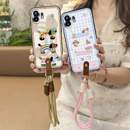 适用Nothing Phone2手机壳潮流散热斜跨青春女款简约防尘质感全包边可爱挂绳双色新款情侣卡通创意手提数码