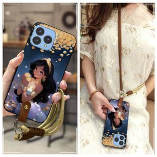 适用Wiko T60手机壳斜跨全包边硅胶防尘散热腕带简约卡通创意Q版