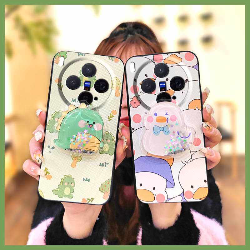 适用VIVO X300手机壳男女款支架新款质感纯色旋转青春潮流卡