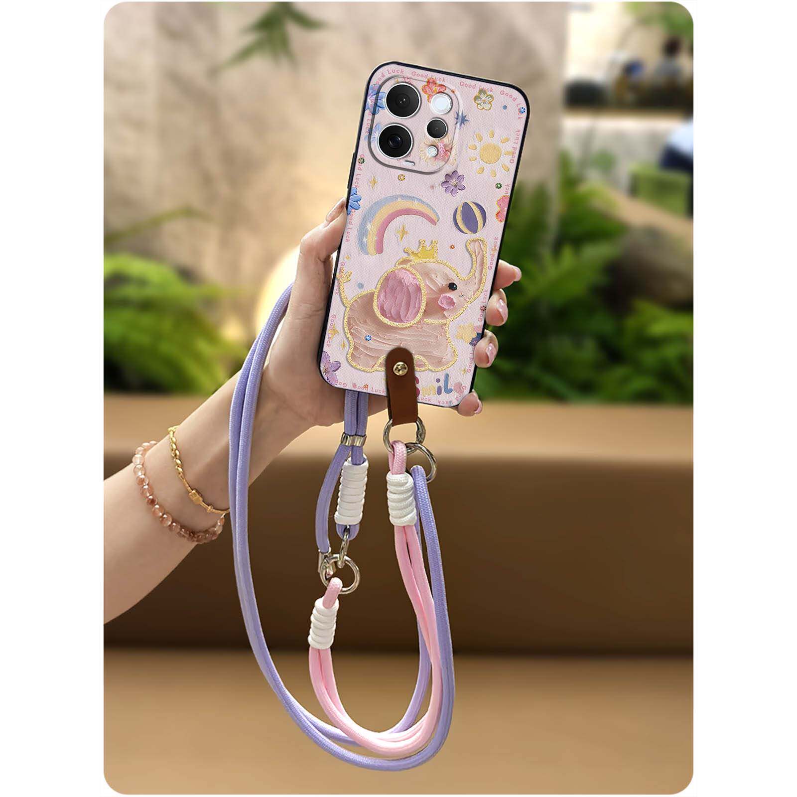 适用VIVO S50手机壳硅胶潮流挂绳情侣卡通简约青春软壳斜跨女