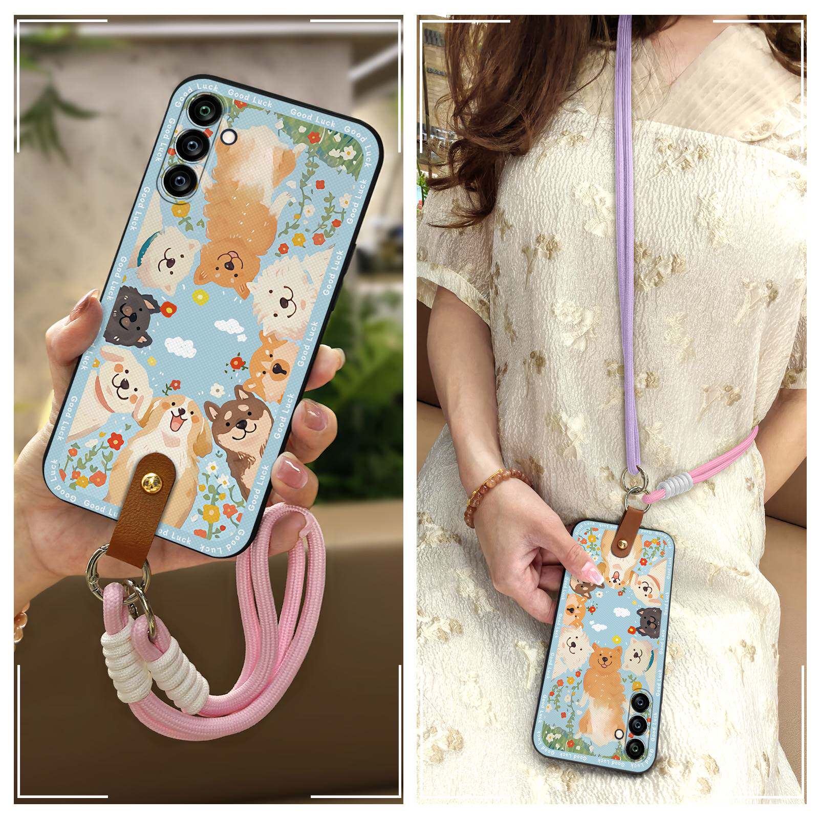 适用三星A25 5G/SM-A256E/B/U手机壳挂绳青春质感腕带挂脖卡通