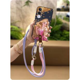 适用VIVO V70FE/V70E Lite手机壳双色情侣散热质感软壳斜跨青春硅胶女款卡通数码挂脖创意潮流简约手提可爱