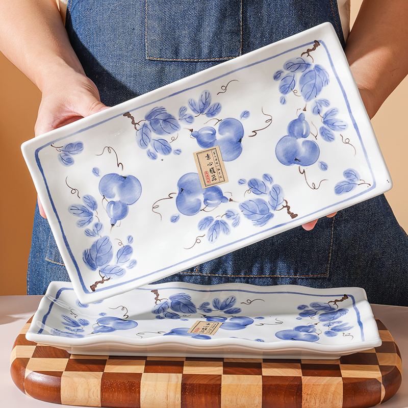 日式和风釉下彩餐具2025新款鱼盘