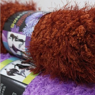 凤羽绒毛线团手工diy编织仿皮草水貂珊瑚绒宝宝线自织围巾粗毛线