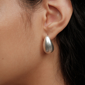 小众空心胖水滴造型质感设计耳环 时髦个性 CnHnOn脂肪商店