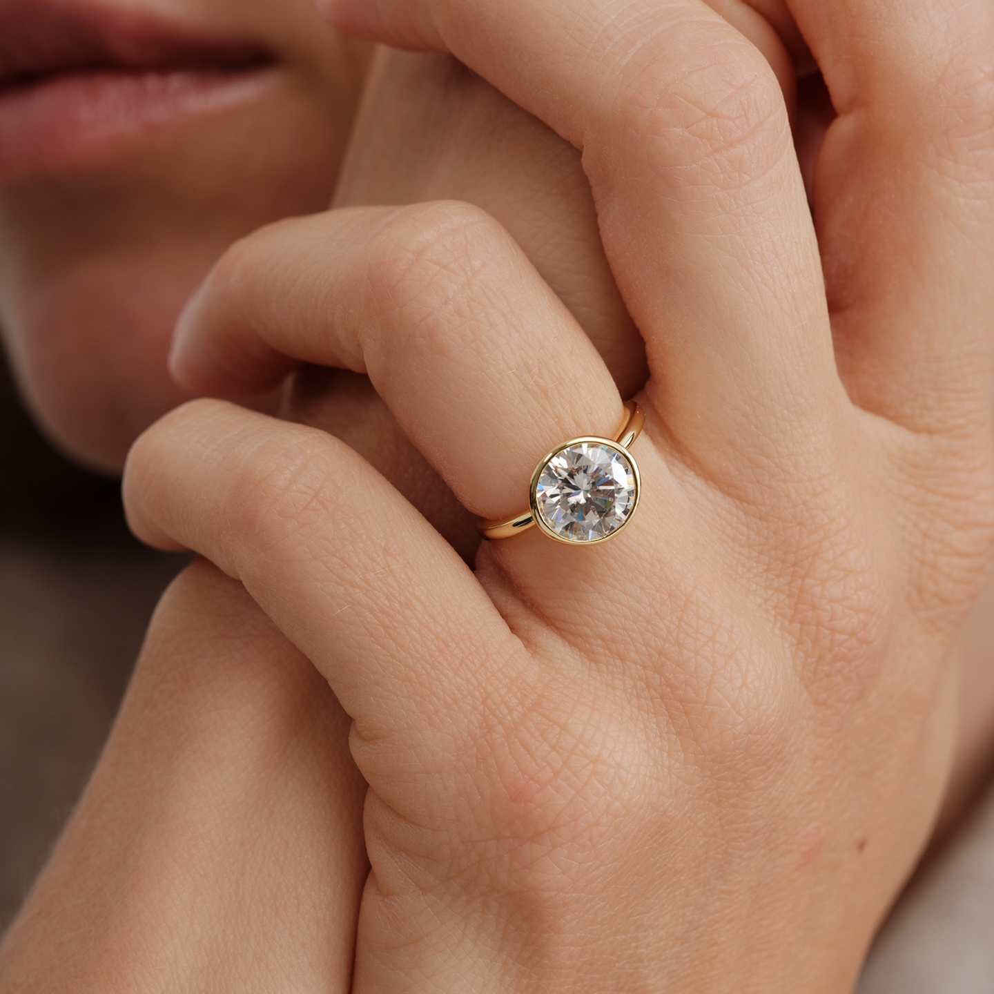 【CnHnOn脂肪商店】s925纯银莫桑钻高级珠宝质感时髦圆钻镶嵌戒指