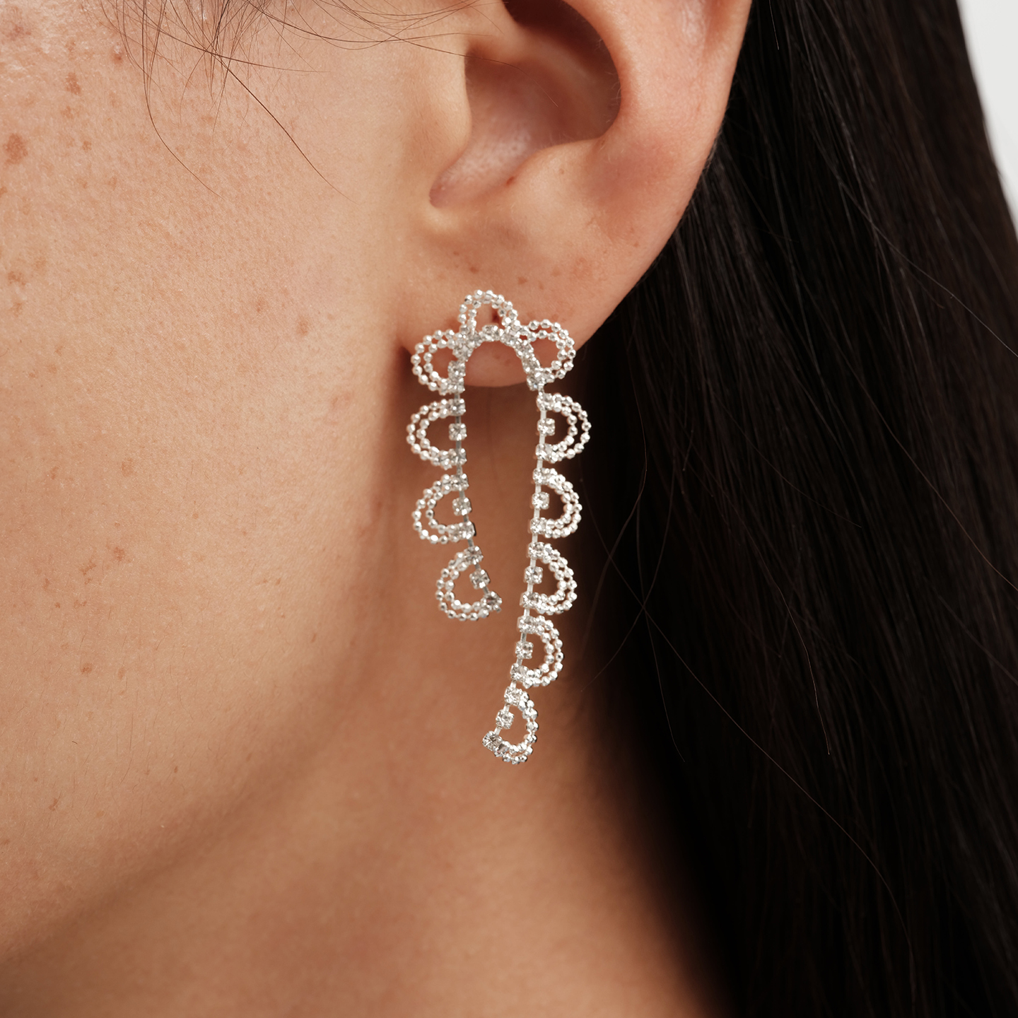 【CnHnOn脂肪商店】蕾丝编织花边迷你颗粒小串珠法式优雅小众耳环