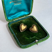 s925银针vintage复古质感独特爱心珠边耳钉 CnHnOn脂肪商店