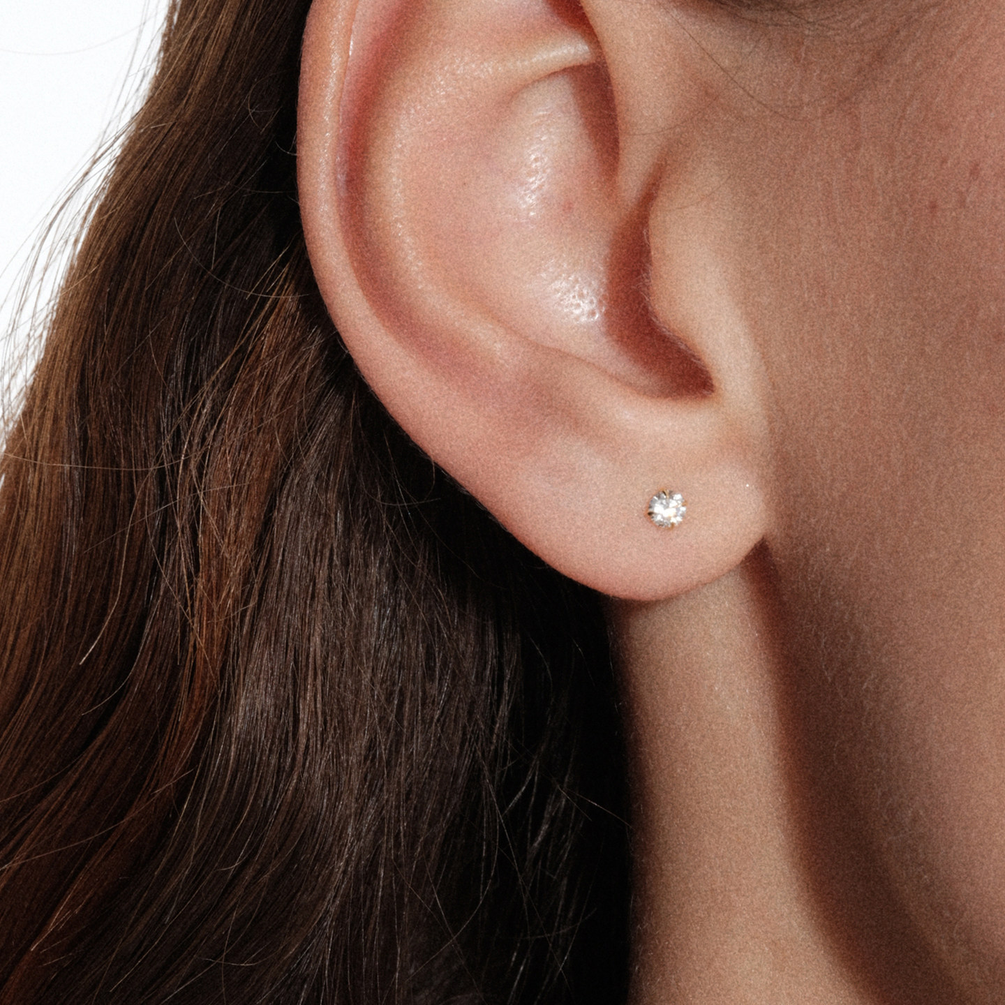 【CnHnOn脂肪商店】s925纯银极细四爪裸钻视觉感5A锆石百搭耳钉