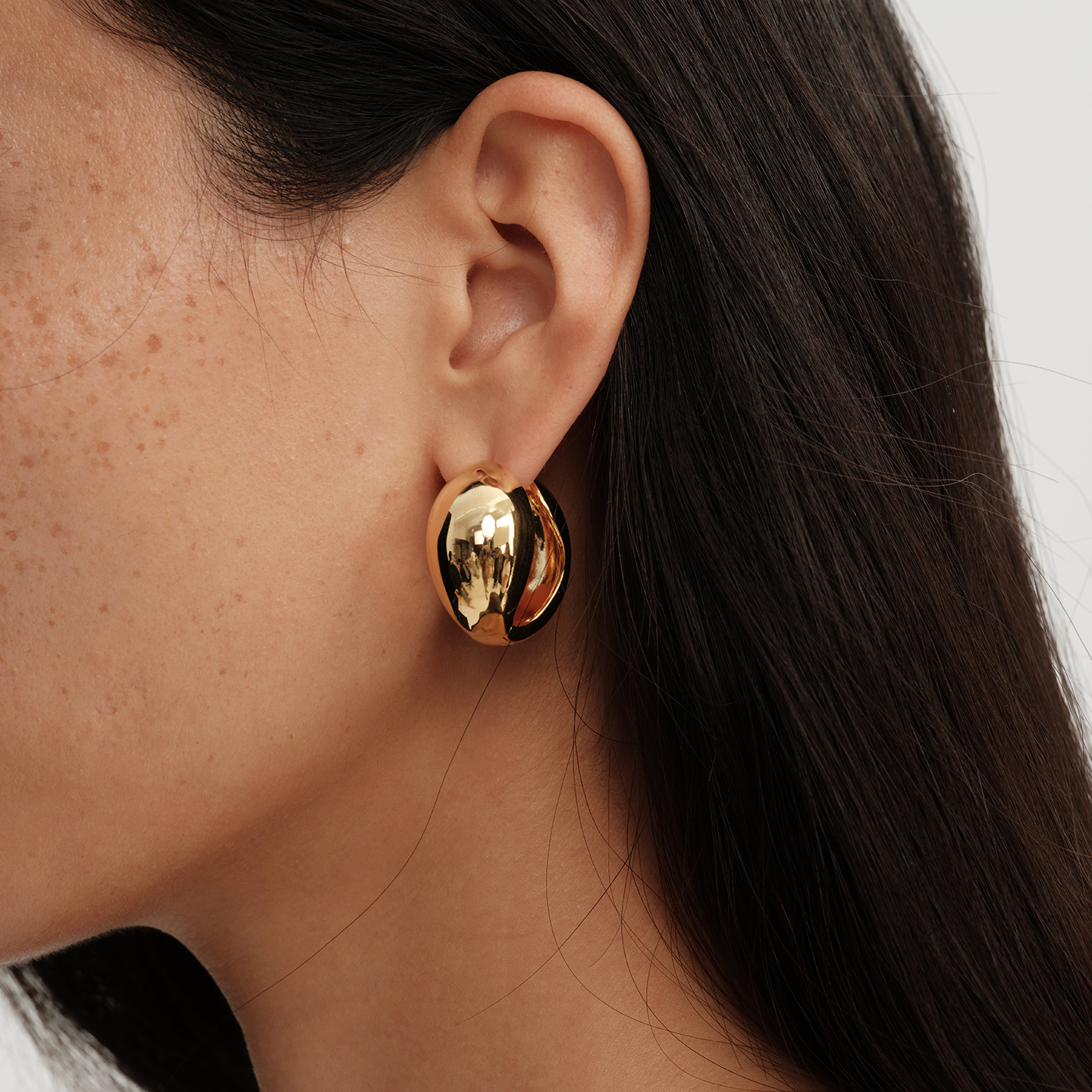 【CnHnOn脂肪商店】欧美简约质感水滴拼接建筑感耳环耳圈