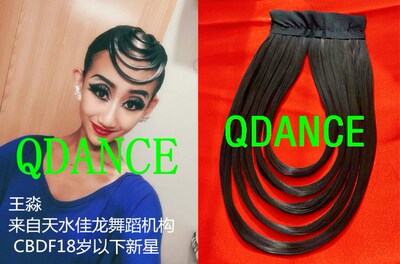 拉丁舞头饰摩登舞刘海假发饰品