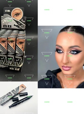 拉丁妆比赛黑色眼线笔液三角眼线水笔双头印章国标舞台妆成人儿童