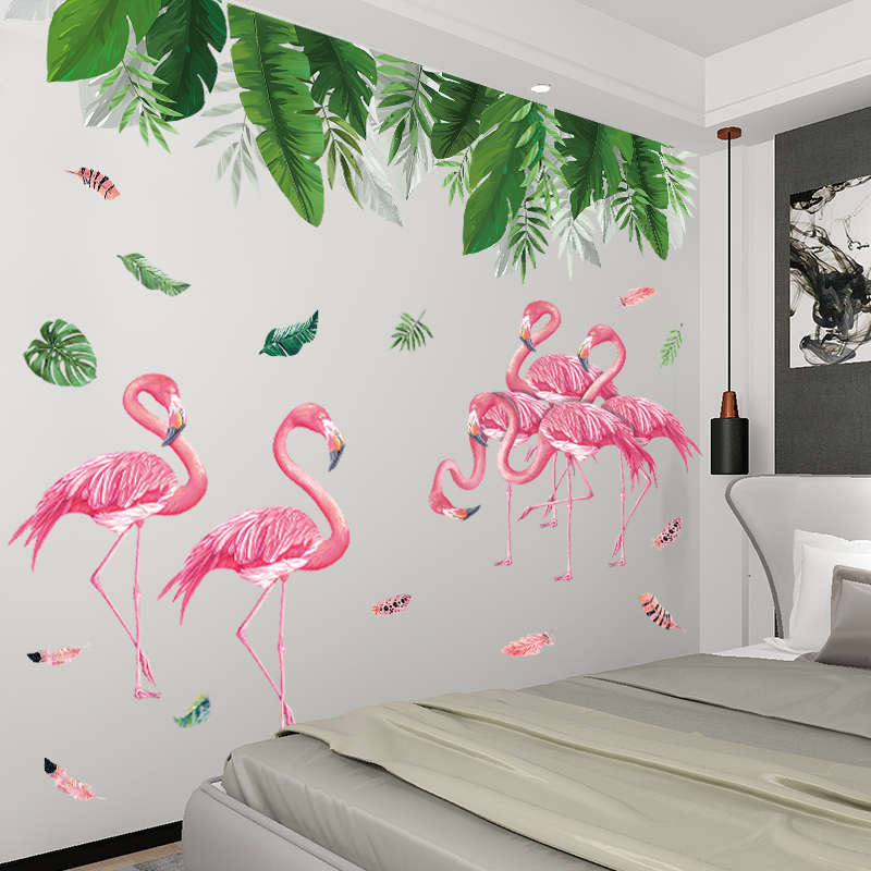 火烈鸟墙贴装饰创意个性客厅3d立体卧室房间墙面墙上贴纸自粘贴画图片