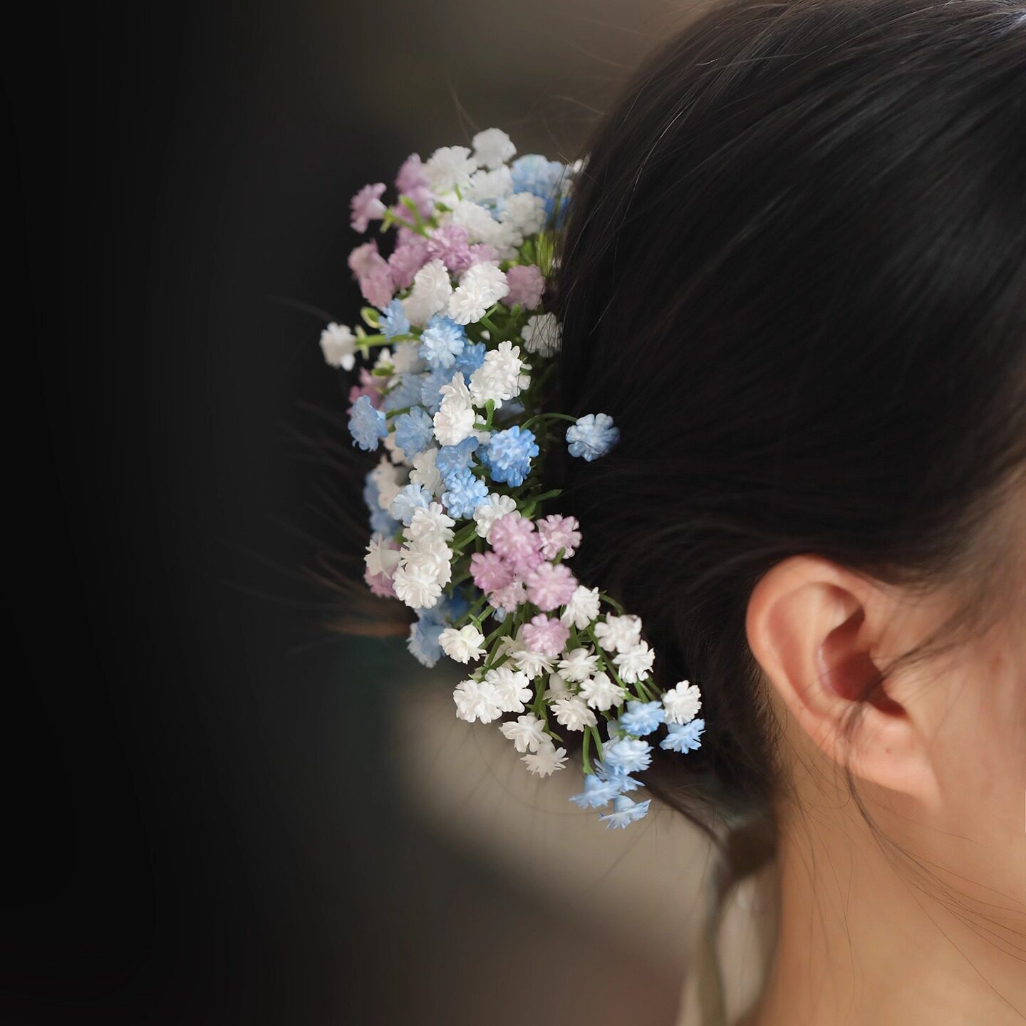 森系超仙气质漫天星花朵发夹抓夹婚礼晚宴礼服配饰头饰汉服盘发女