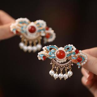 新中式 头饰古风儿童发夹边夹侧边汉服发饰对夹古典国风气质夹子女